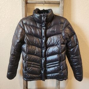 The North Face 2010 Nuptse Women's Shiney Grey Puffer Coat - Size Medium